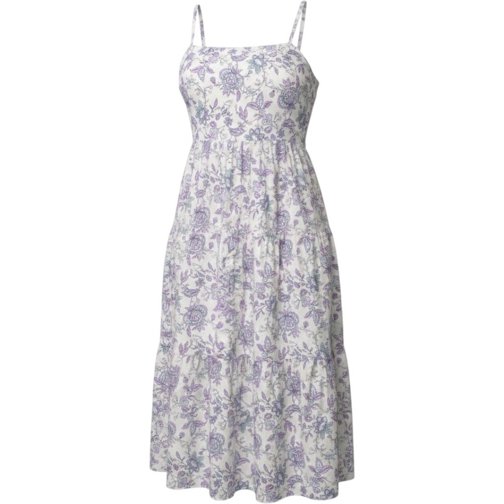 Lane Bryant Womens Size 18 Tiered Cotton Maxi Dress Floral Paisley Smocked NWT